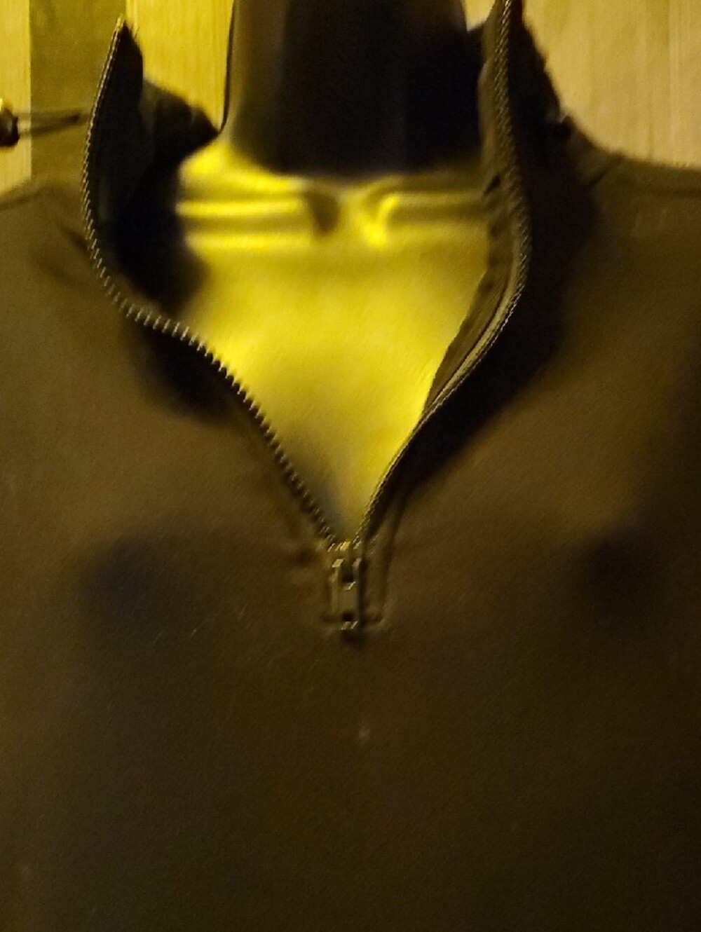 Black Half-Zip Short Sleeve Sweatshirt - Picture 2 of 3